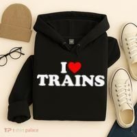 I Love Trains Hoodie thumb 4