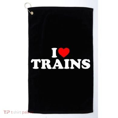 I Love Trains Golf Towel