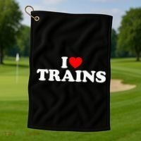 I Love Trains Golf Towel thumb 1