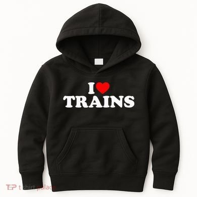 I Love Trains Kids Hoodie