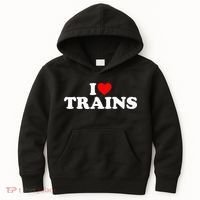 I Love Trains Kids Hoodie thumb 0