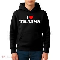 I Love Trains Kids Hoodie thumb 4