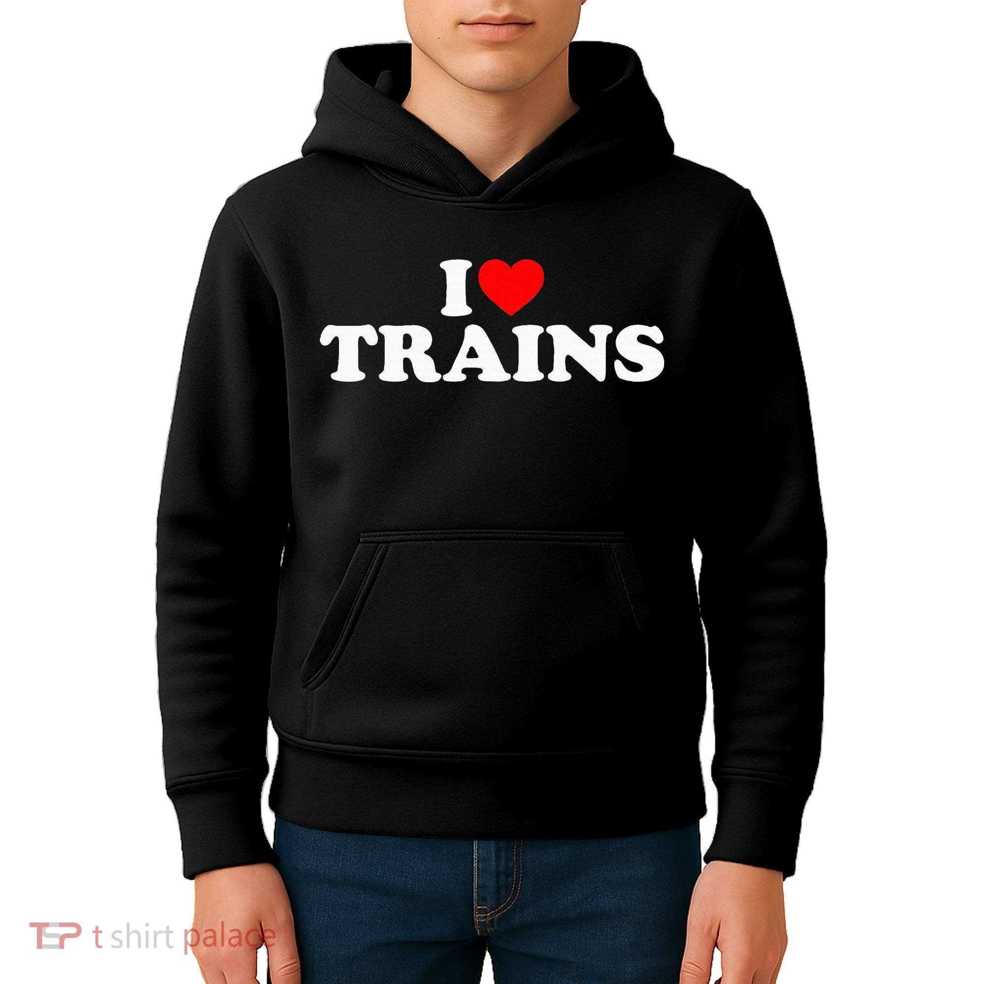 I Love Trains Kids Hoodie