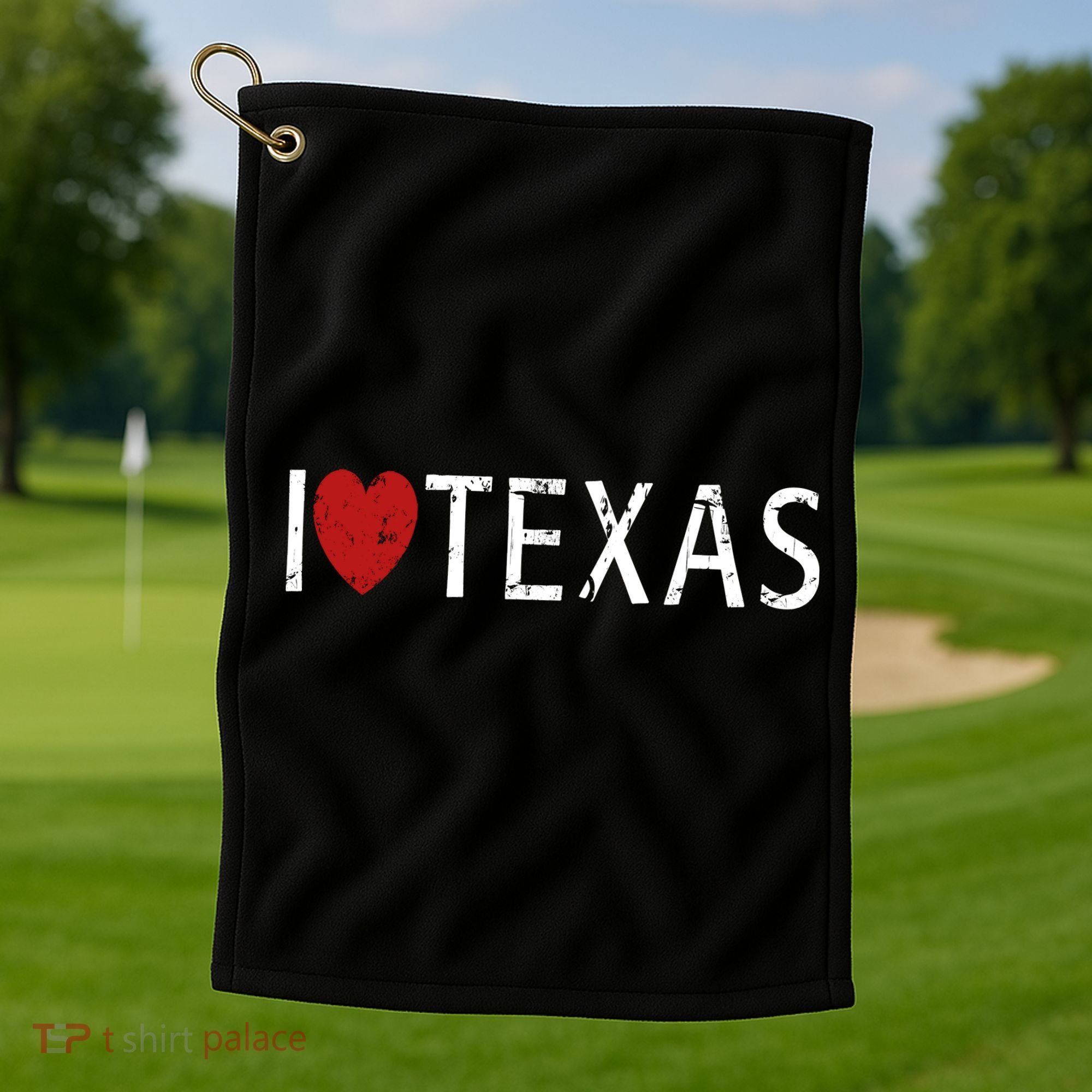 I Love Texas Golf Towel