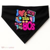 I Love The 80s Retro Cool USA-Made Doggie Bandana thumb 0