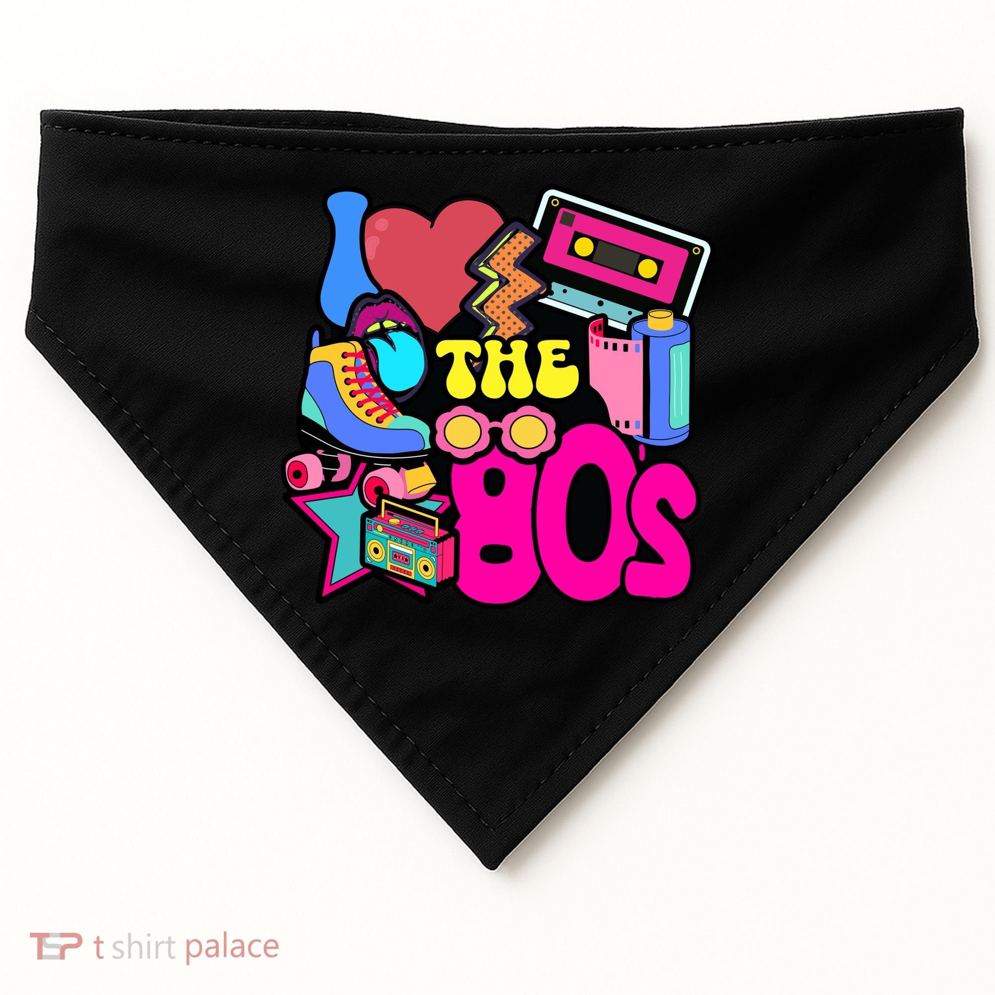 I Love The 80s Retro Cool USA-Made Doggie Bandana