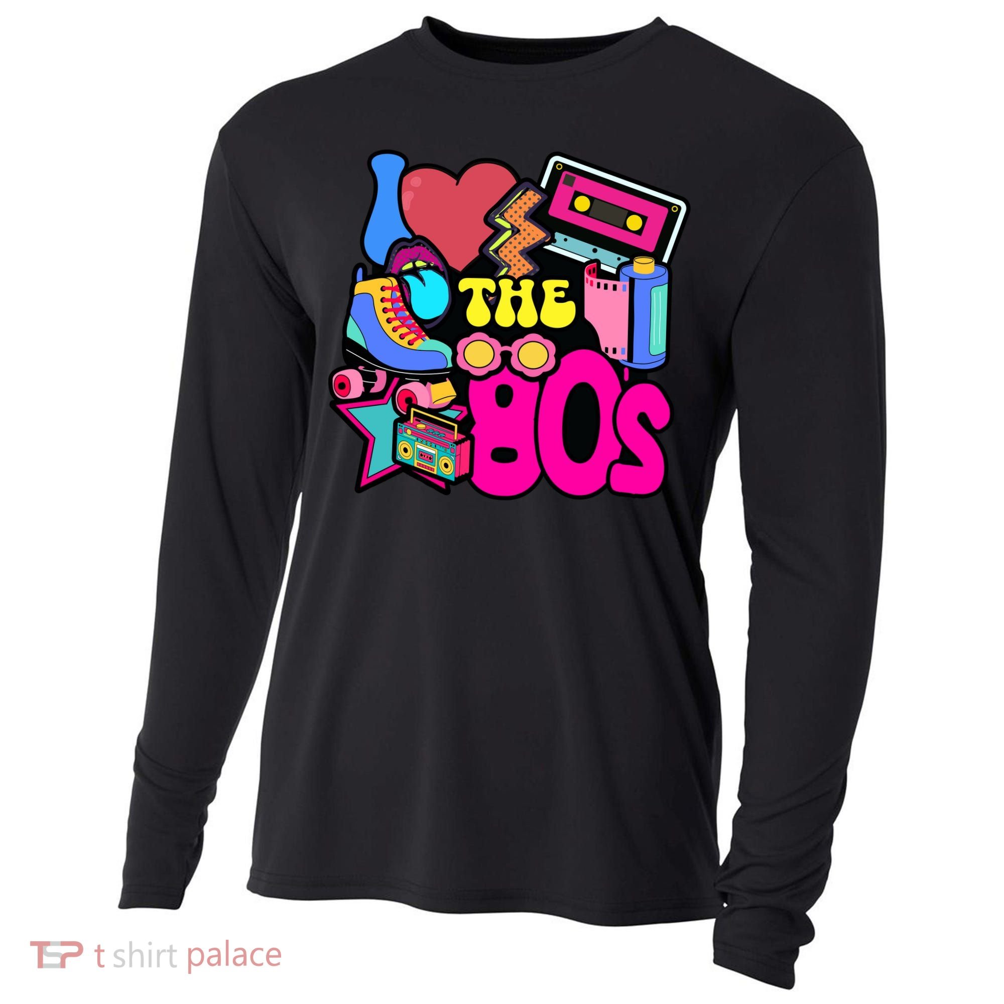 I Love The 80s Retro Cool Cooling Performance Long Sleeve Crew