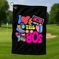 I Love The 80s Retro Cool Golf Towel thumb 1