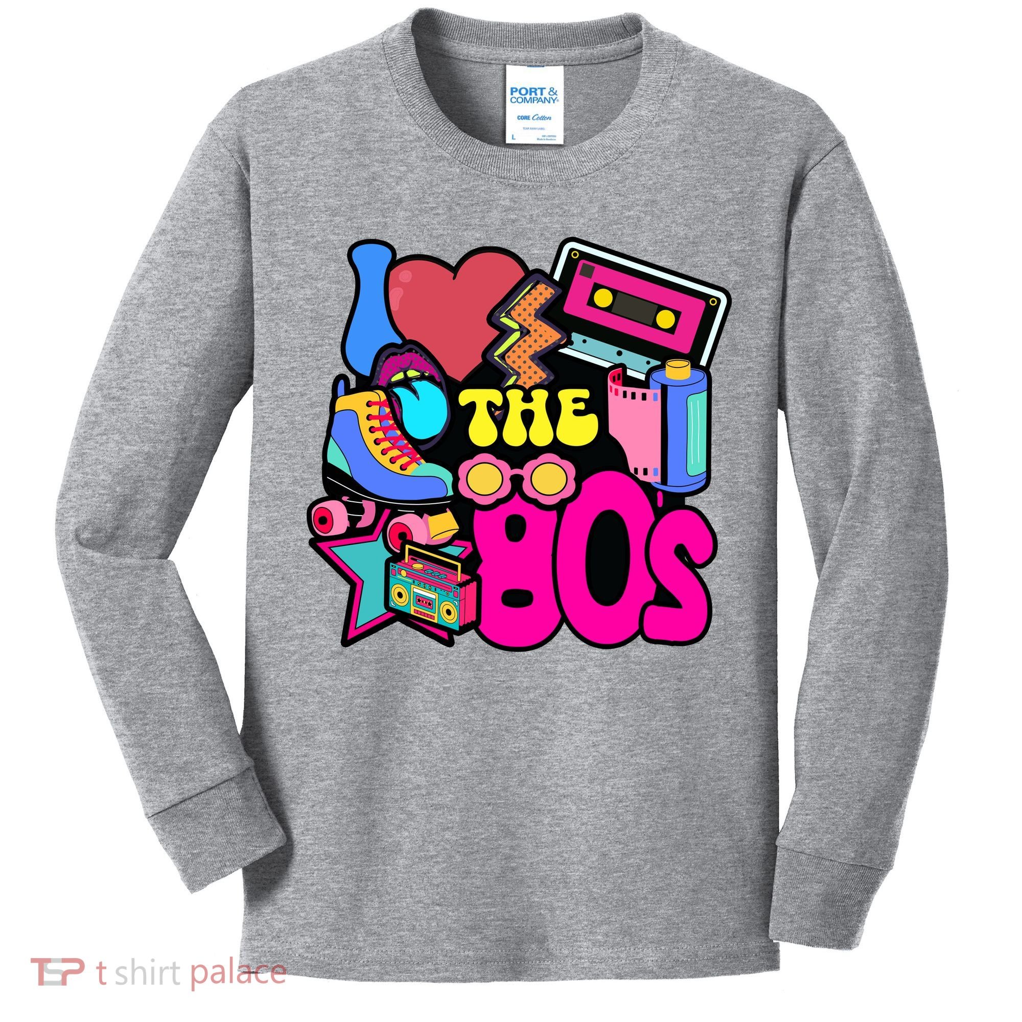 I Love The 80s Retro Cool Kids Long Sleeve Shirt