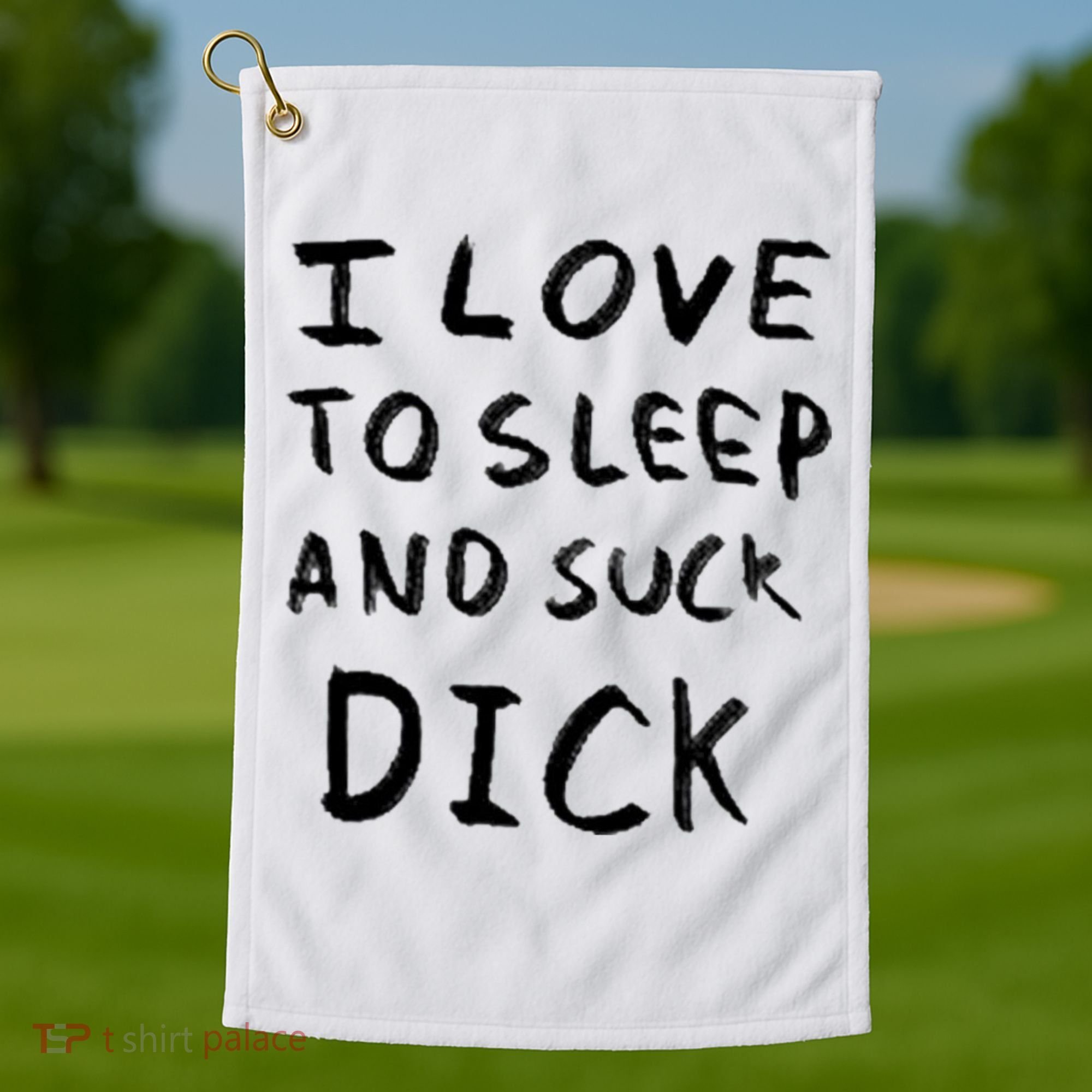 I Love To Sleep And Suck Dick Golf Towel