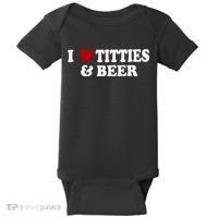 I Love Tittes And Beer Baby Bodysuit thumb 0