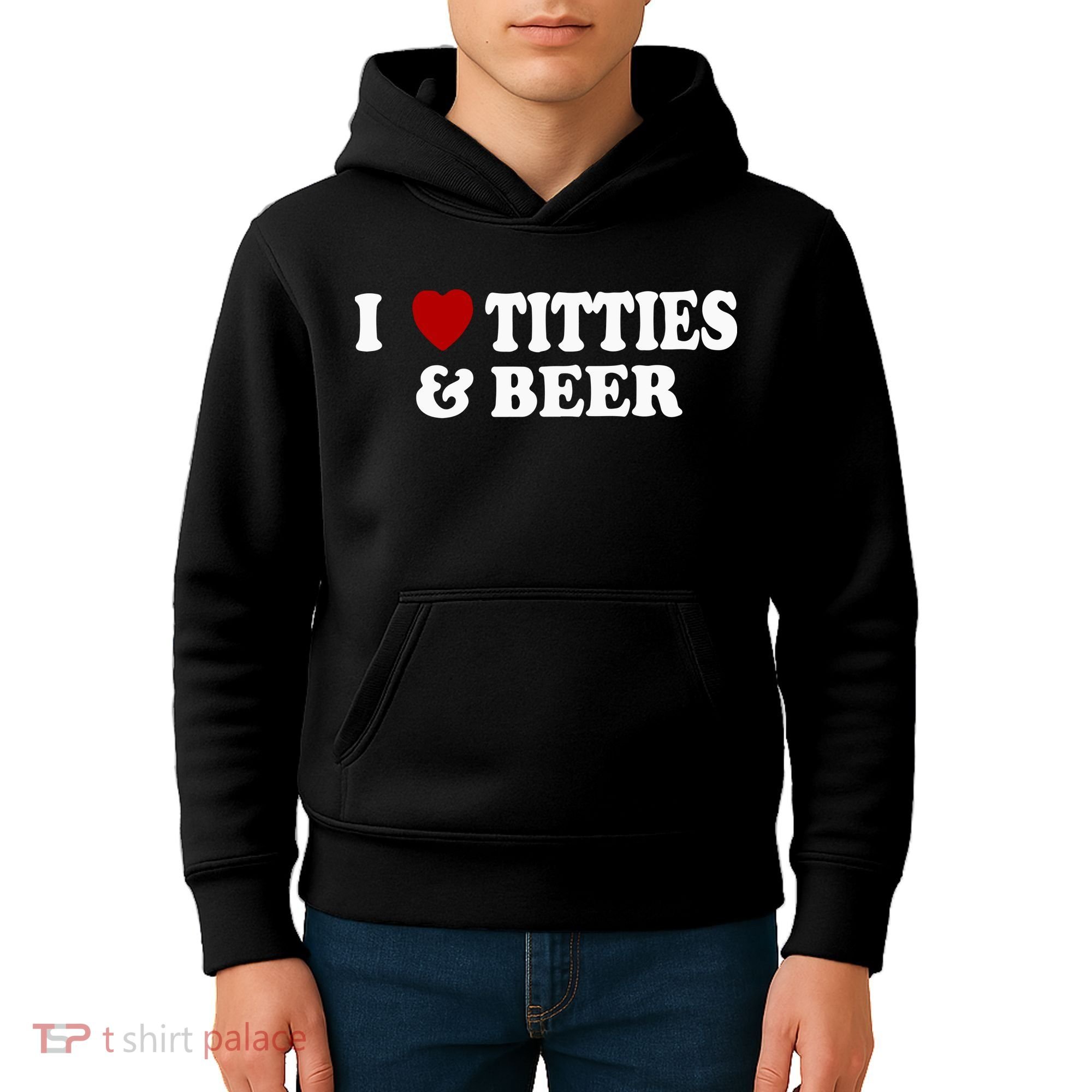 I Love Tittes And Beer Kids Hoodie
