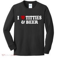 I Love Tittes And Beer Kids Long Sleeve Shirt thumb 0