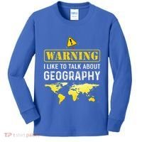 I Like To Talk About Geography Kids Long Sleeve Shirt thumb 0