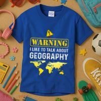I Like To Talk About Geography Kids T-Shirt thumb 3