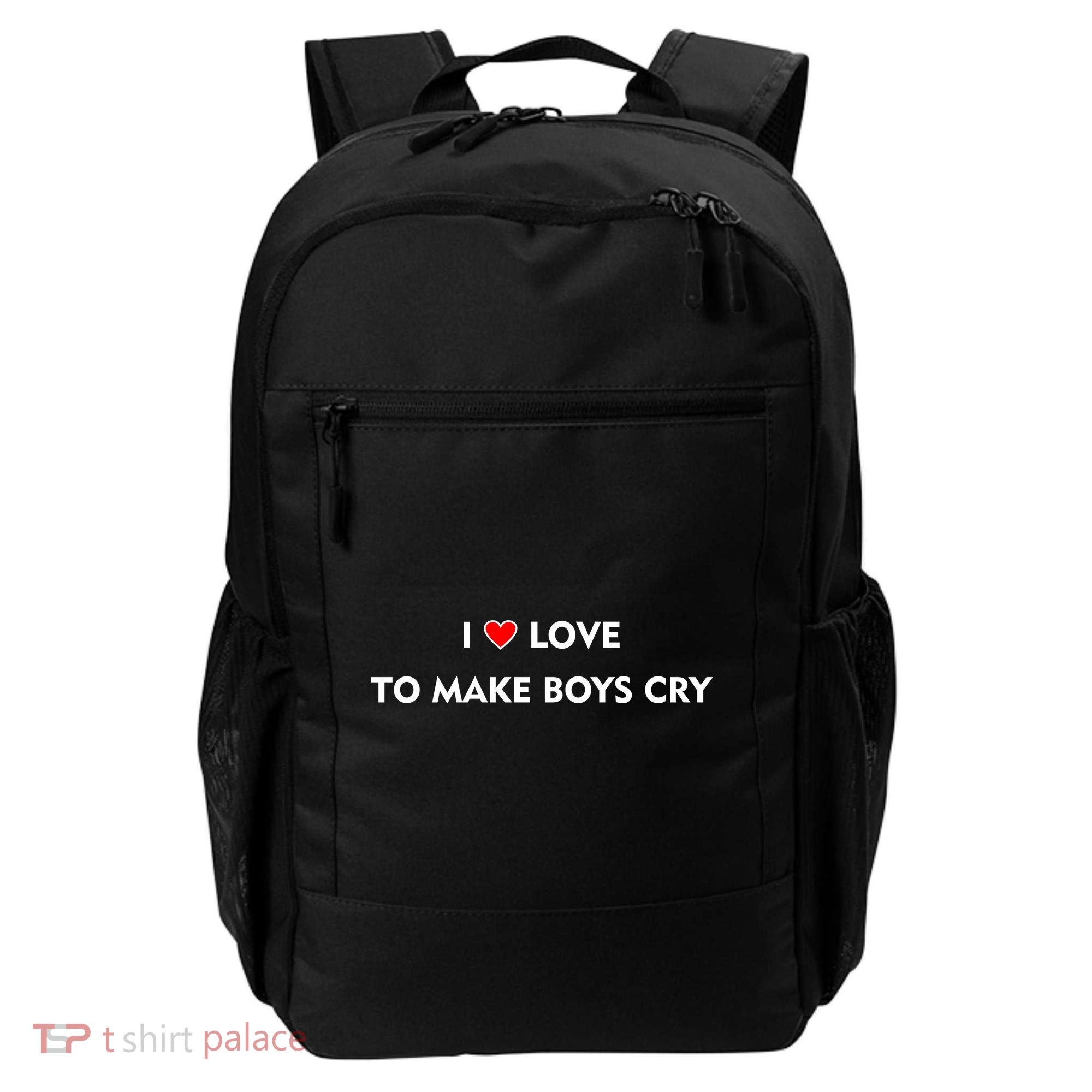 I Love To Make Boys Cry Funny Heart Backpack