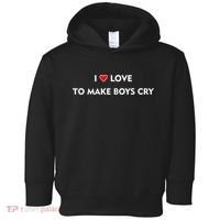 I Love To Make Boys Cry Funny Heart Toddler Hoodie thumb 0