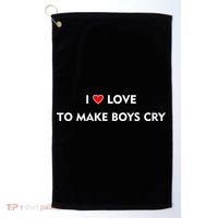 I Love To Make Boys Cry Funny Heart Golf Towel thumb 0
