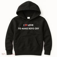 I Love To Make Boys Cry Funny Heart Kids Hoodie thumb 0