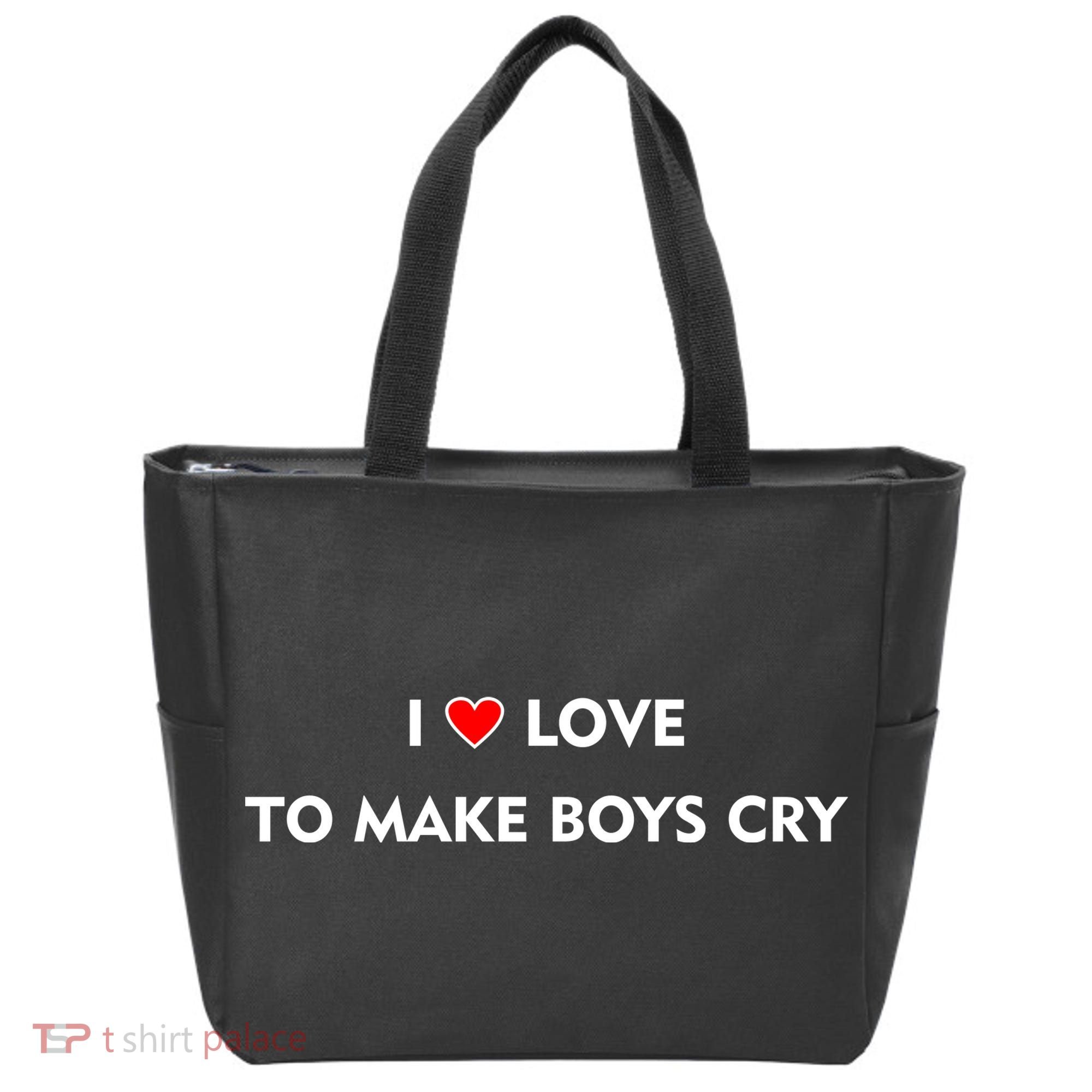 I Love To Make Boys Cry Funny Heart Tote Bag