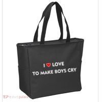 I Love To Make Boys Cry Funny Heart Tote Bag thumb 2