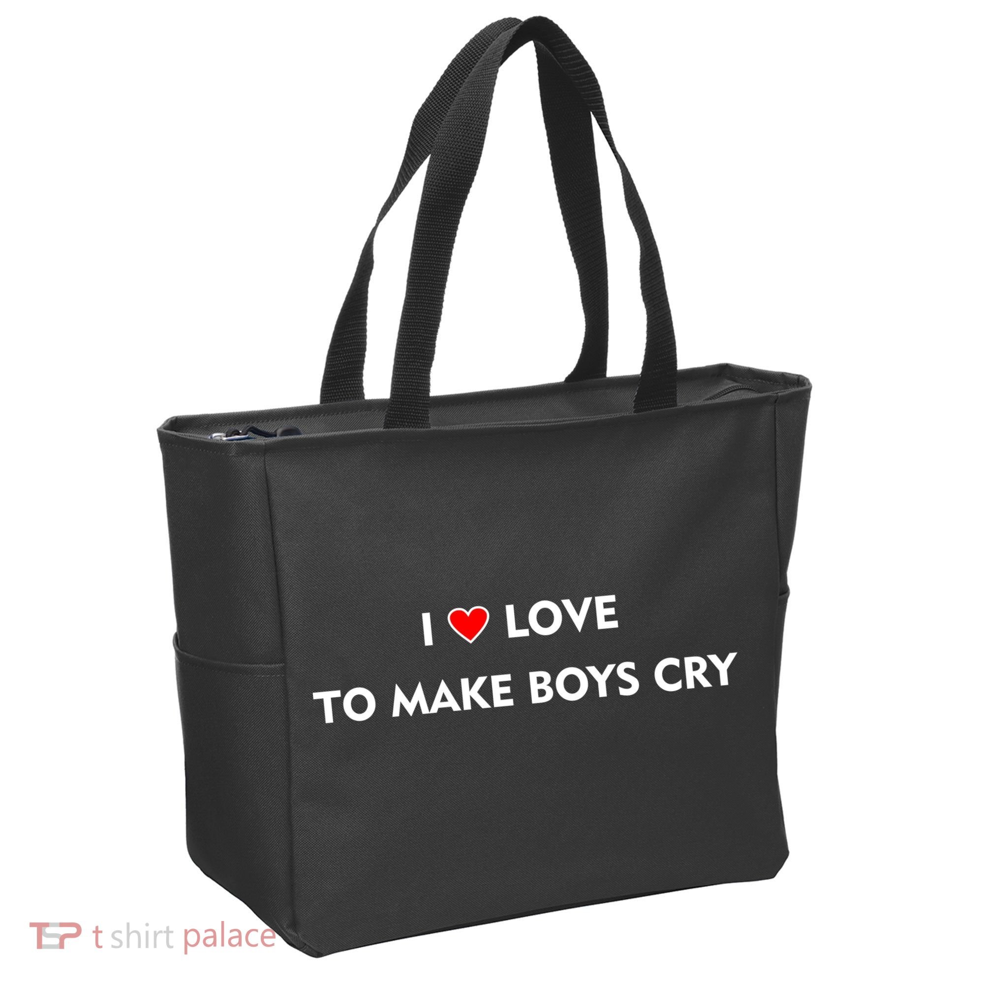 I Love To Make Boys Cry Funny Heart Tote Bag