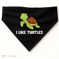 I Like Turtles Reptile Funny Sea Turtle USA-Made Doggie Bandana thumb 0