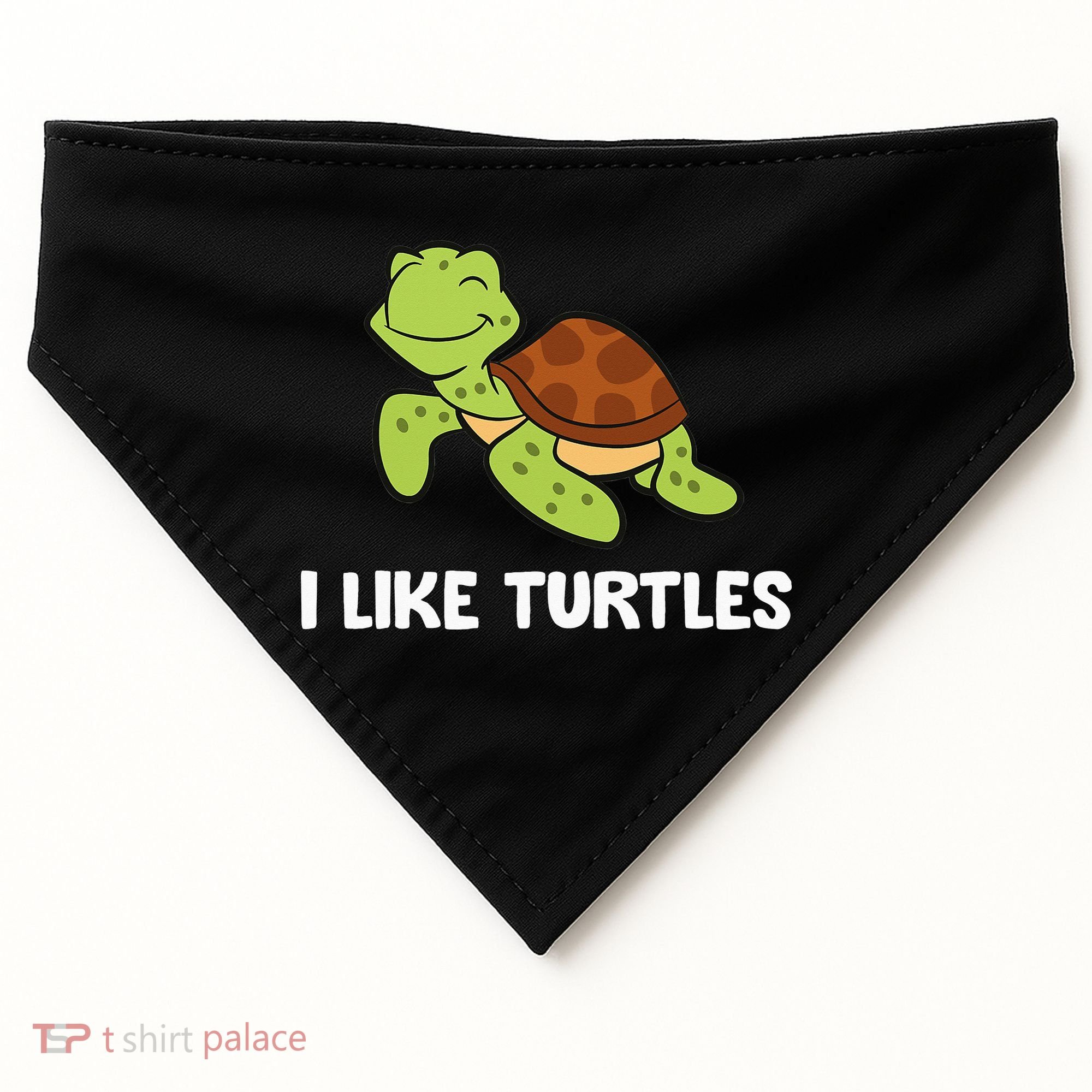 I Like Turtles Reptile Funny Sea Turtle USA-Made Doggie Bandana