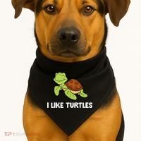 I Like Turtles Reptile Funny Sea Turtle USA-Made Doggie Bandana thumb 1