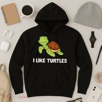 I Like Turtles Reptile Funny Sea Turtle Hoodie thumb 3