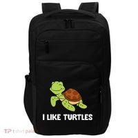I Like Turtles Reptile Funny Sea Turtle Impact Tech Backpack thumb 0
