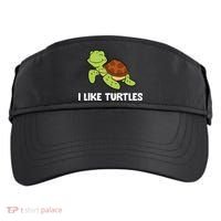 I Like Turtles Reptile Funny Sea Turtle Adult Drive Performance Visor thumb 0