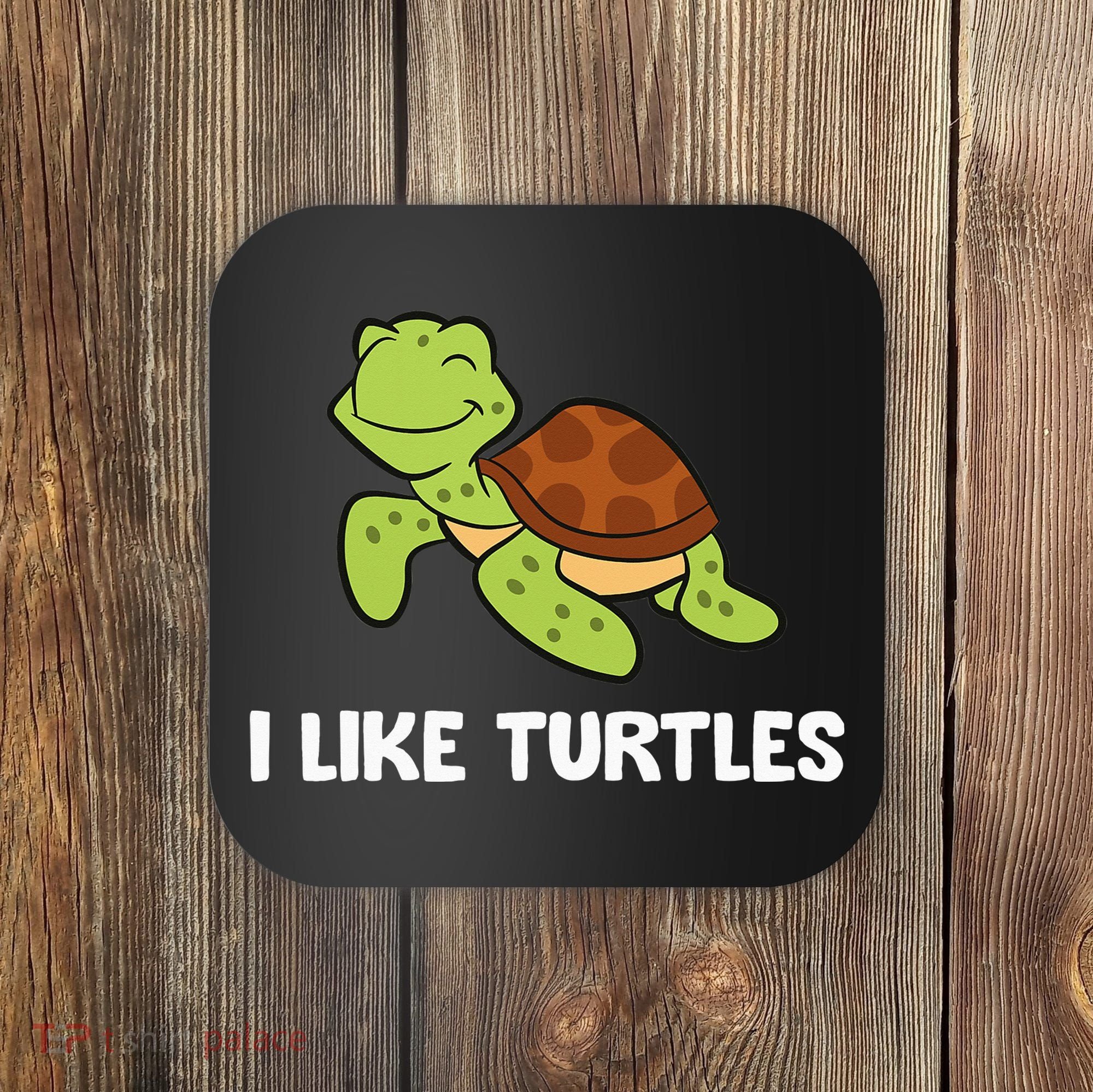 I Like Turtles Reptile Funny Sea Turtle Coaster