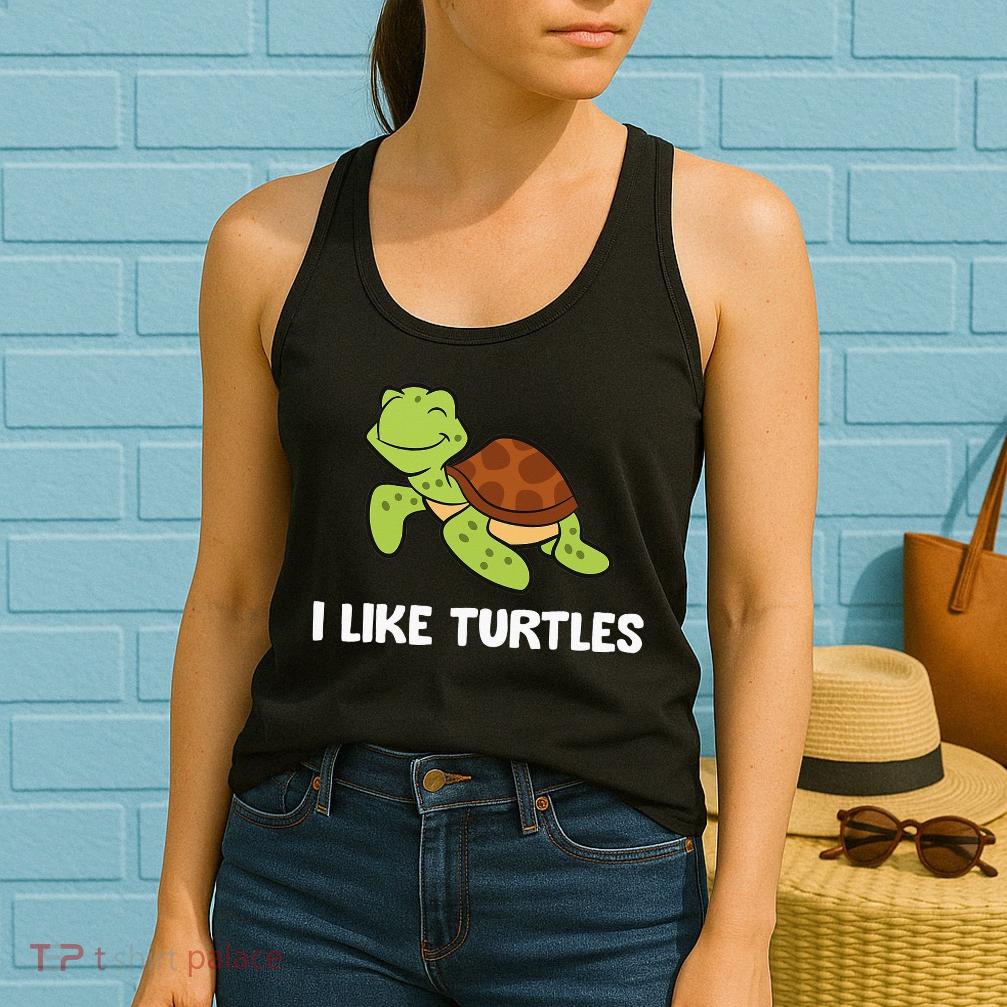 I Like Turtles Reptile Funny Sea Turtle Women's Tank Top