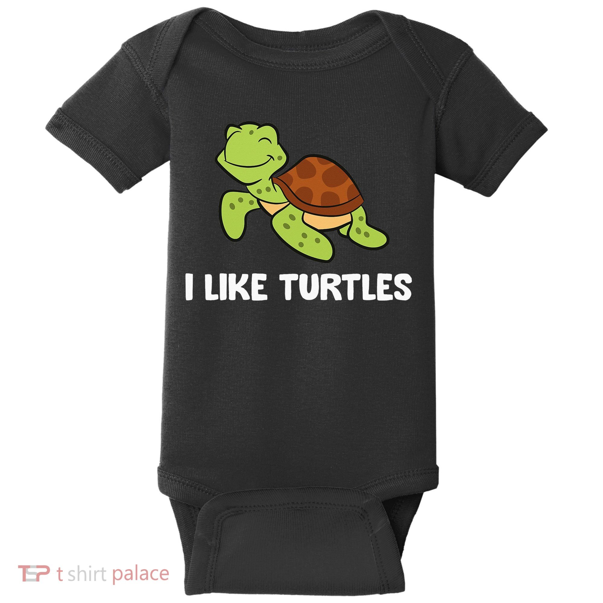 I Like Turtles Reptile Funny Sea Turtle Baby Bodysuit