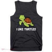 I Like Turtles Reptile Funny Sea Turtle Tank Top thumb 0
