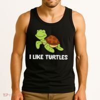 I Like Turtles Reptile Funny Sea Turtle Tank Top thumb 3