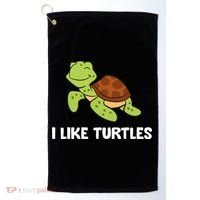 I Like Turtles Reptile Funny Sea Turtle Golf Towel thumb 0