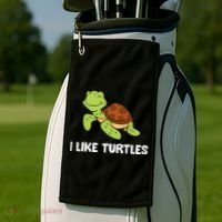 I Like Turtles Reptile Funny Sea Turtle Golf Towel thumb 2