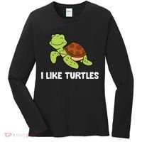 I Like Turtles Reptile Funny Sea Turtle Women's Long Sleeve Shirt thumb 0