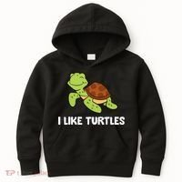 I Like Turtles Reptile Funny Sea Turtle Kids Hoodie thumb 0