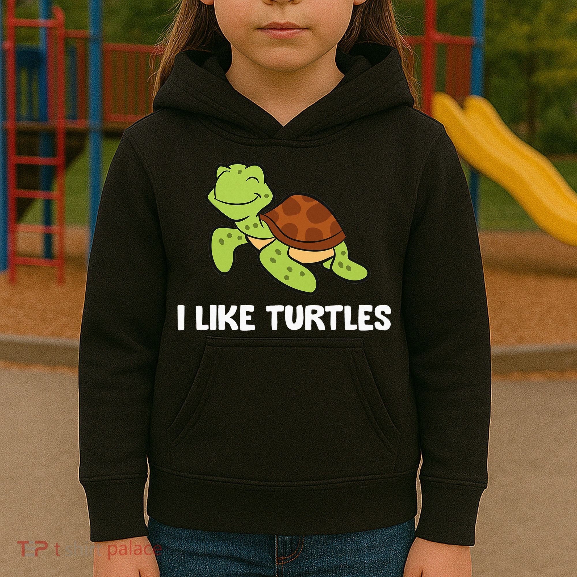 I Like Turtles Reptile Funny Sea Turtle Kids Hoodie