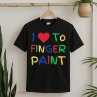 I Love To Finger Paint Couple Valentine Day Cute Heart Love T-Shirt thumb 2