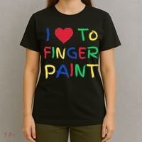 I Love To Finger Paint Couple Valentine Day Cute Heart Love T-Shirt thumb 4