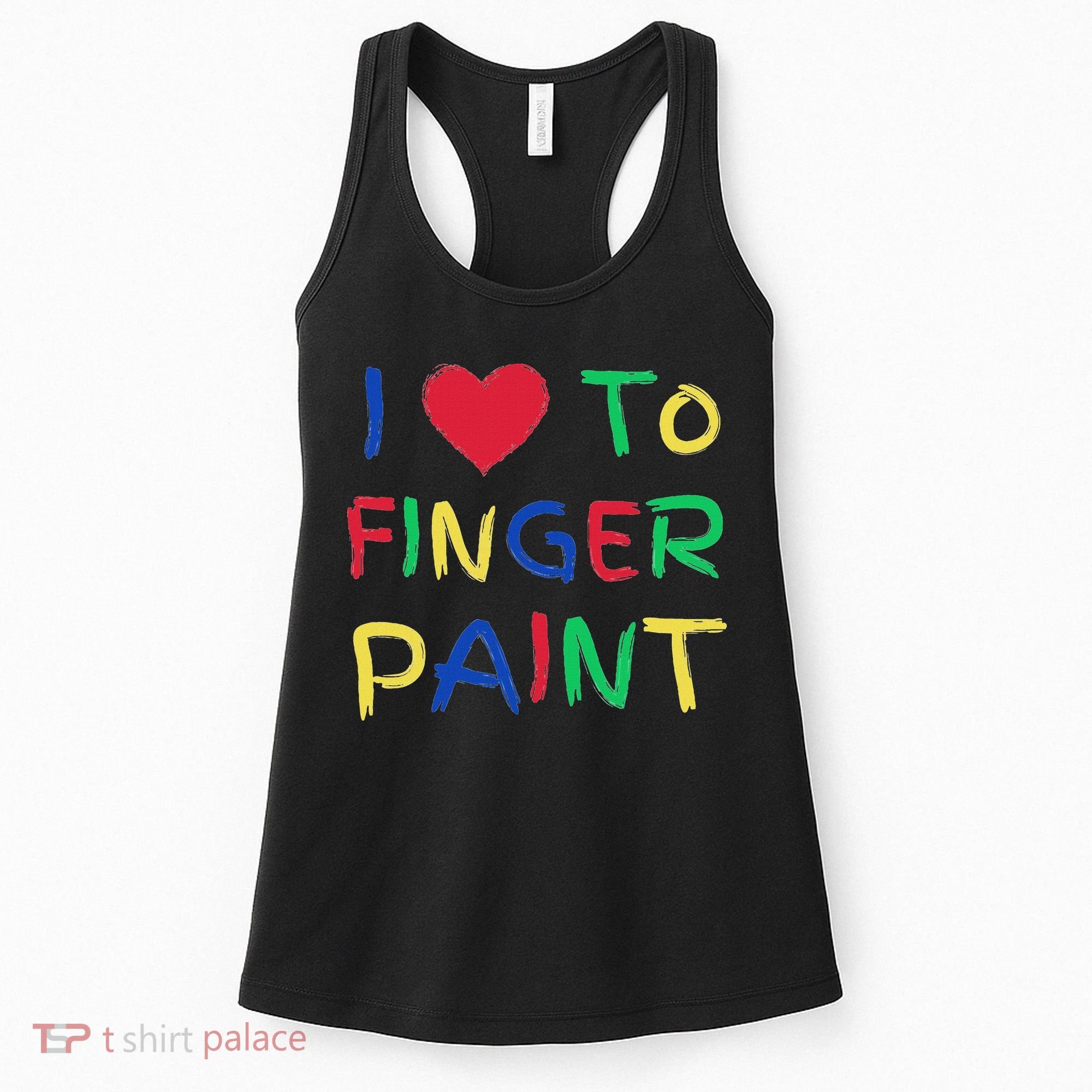 I Love To Finger Paint Couple Valentine Day Cute Heart Love Women's Tank Top