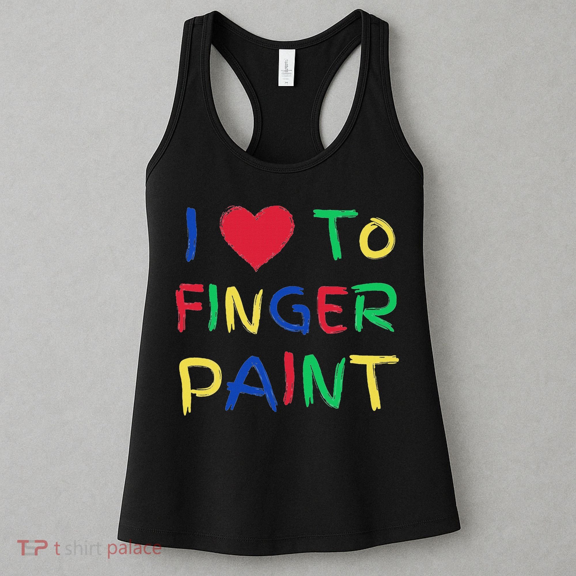 I Love To Finger Paint Couple Valentine Day Cute Heart Love Women's Tank Top