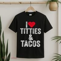 I Love Titties And Tacos Heart Funny Adult Phone Accessory T-Shirt thumb 2