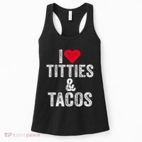 I Love Titties And Tacos Heart Funny Adult Phone Accessory Women's Tank Top thumb 0