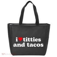 I Love Titties And Tacos Funny Tote Bag thumb 0