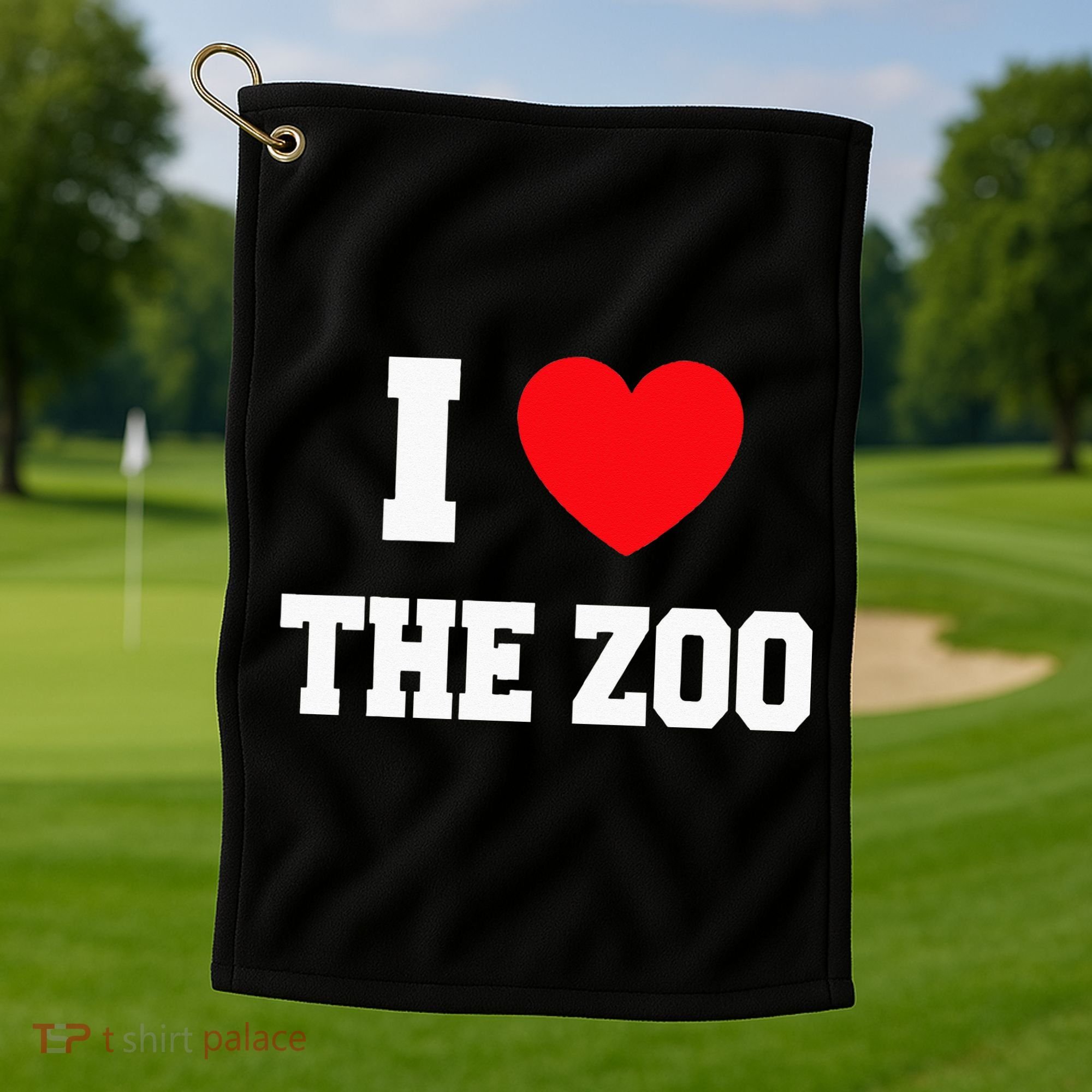 I Love The Zoo Golf Towel